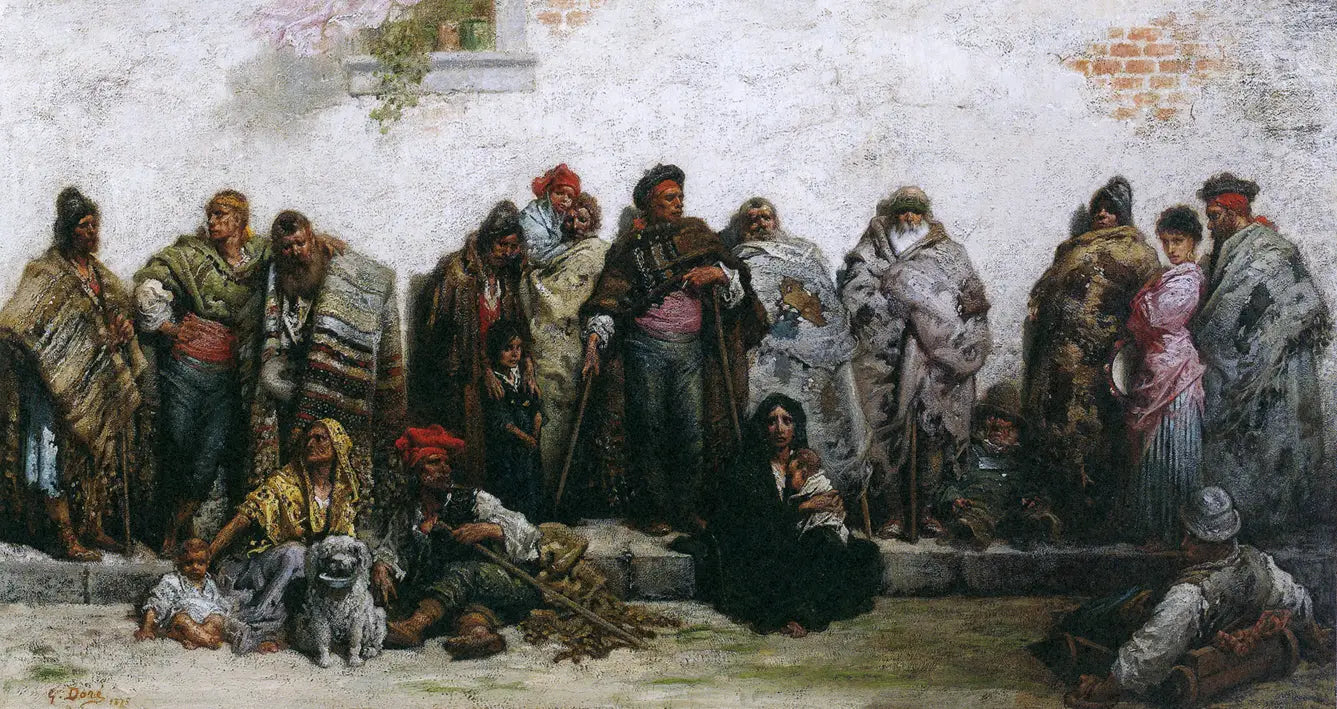 Les mendiants de Burgos - Gustave Doré image 1 tableau peint à l’huile sur toile