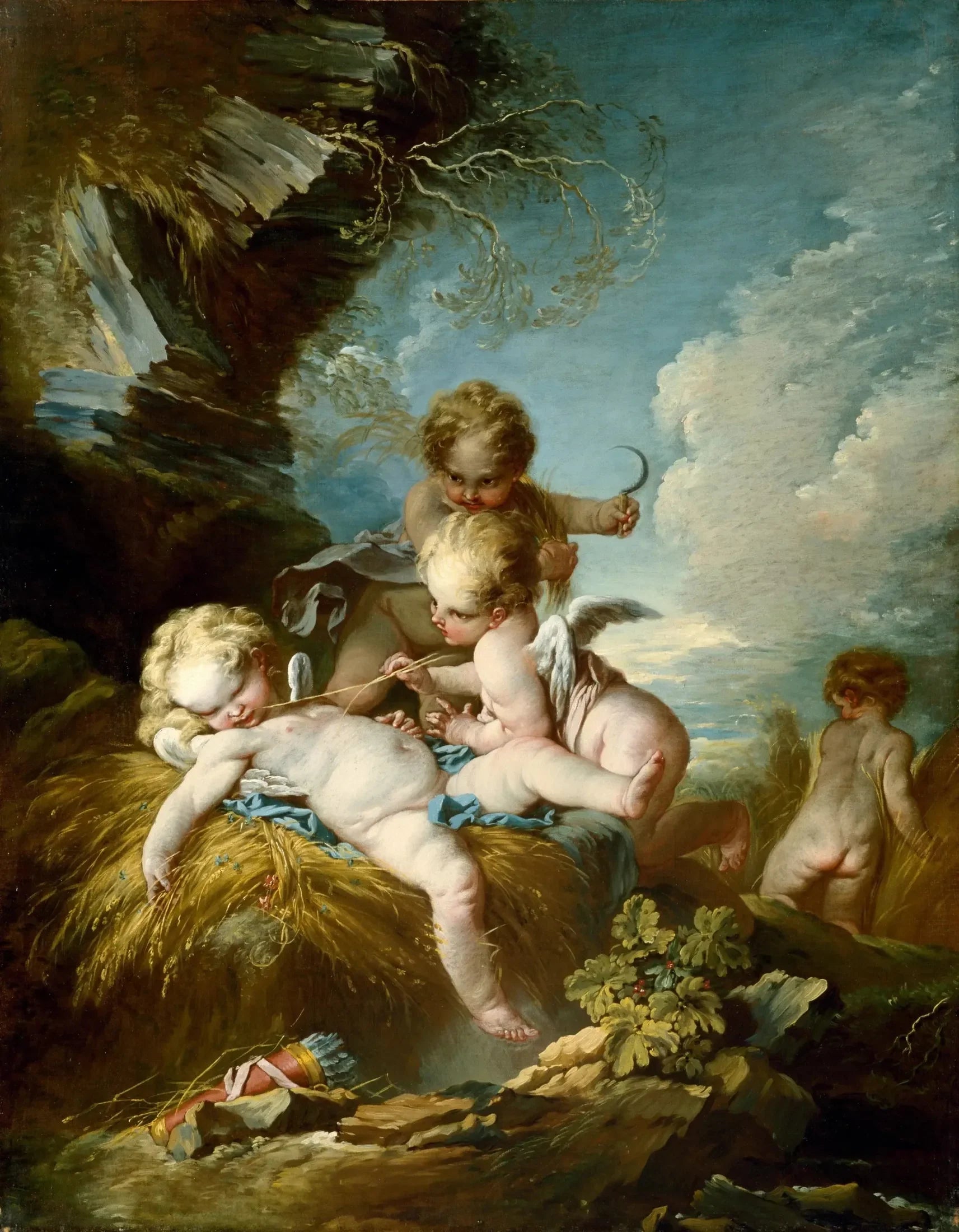 Les moissonneurs de chérubins - François Boucher image 1 reproduction de peinture à l’huile