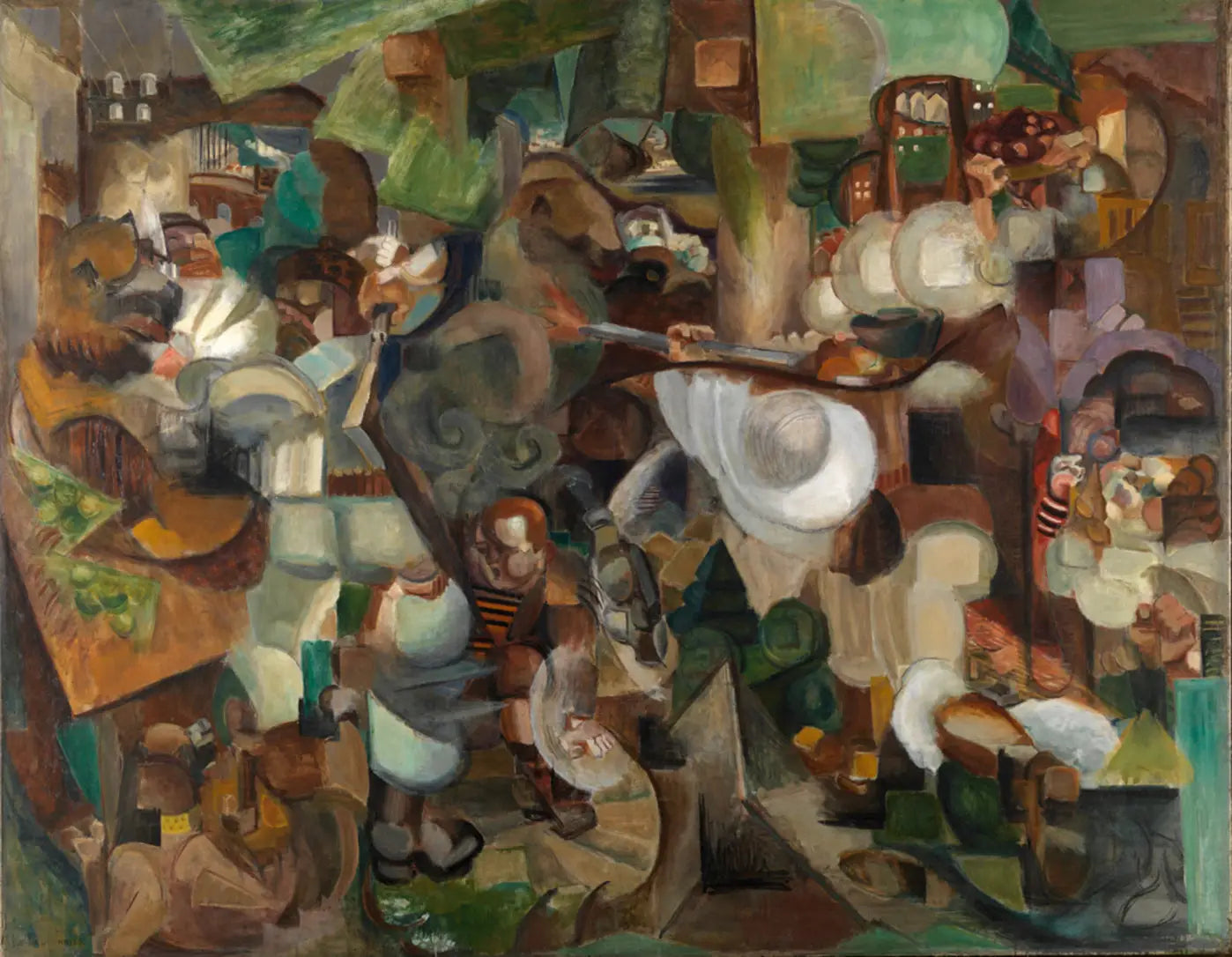 Les Montagnards attaqués par des ours - Henri Le Fauconnier image 1 tableau peint à l’huile sur toile