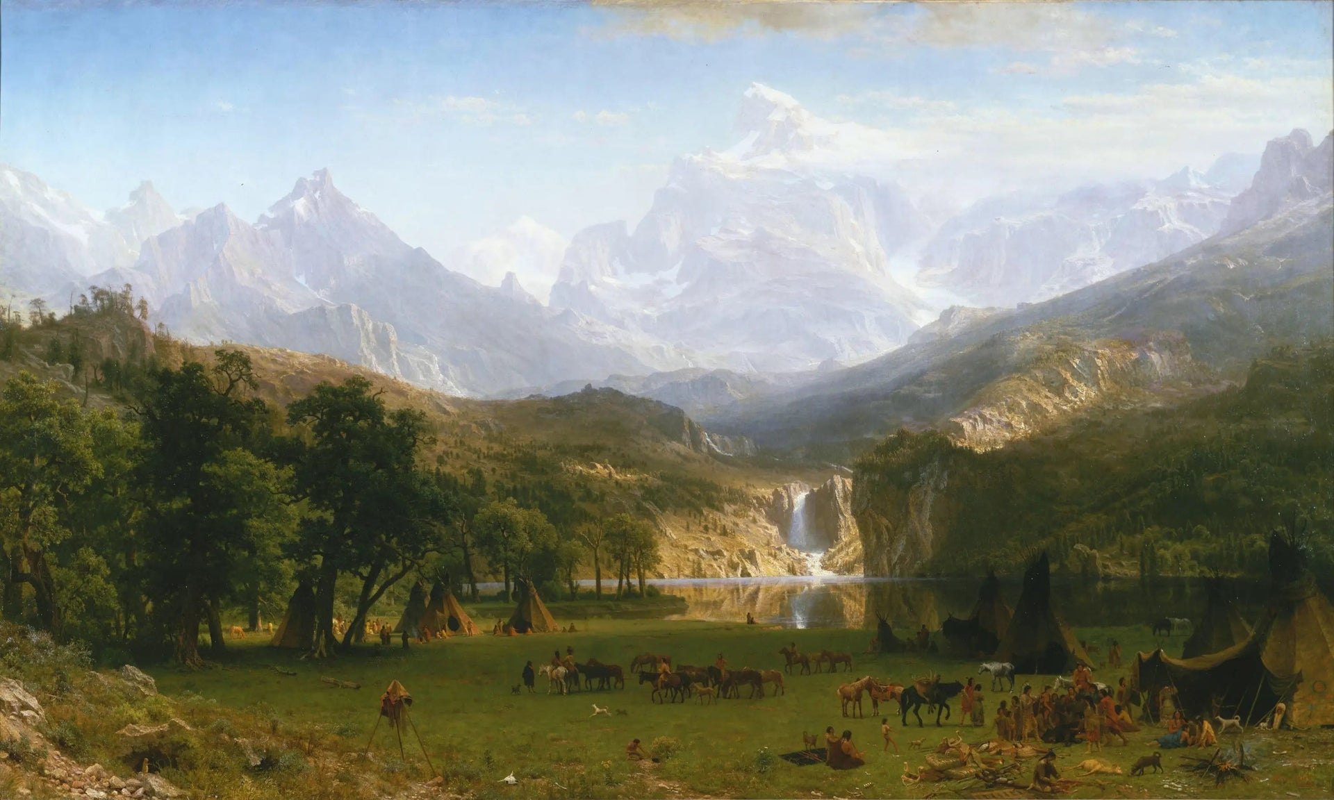 Les montagnes Rocheuses - Albert Bierstadt image 1 reproduction d’œuvre d’art à l’huile