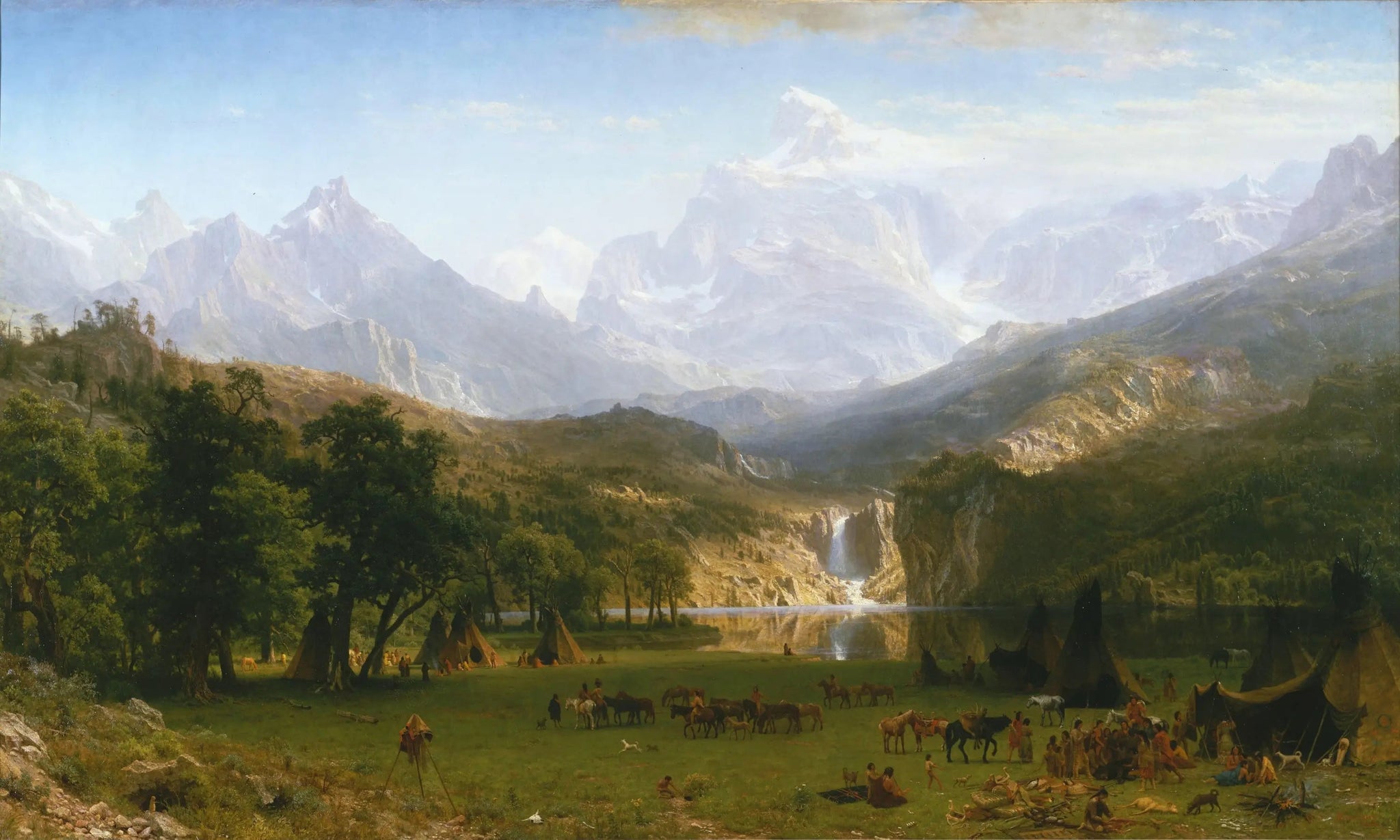 Les montagnes Rocheuses - Albert Bierstadt image 1 reproduction d’œuvre d’art à l’huile