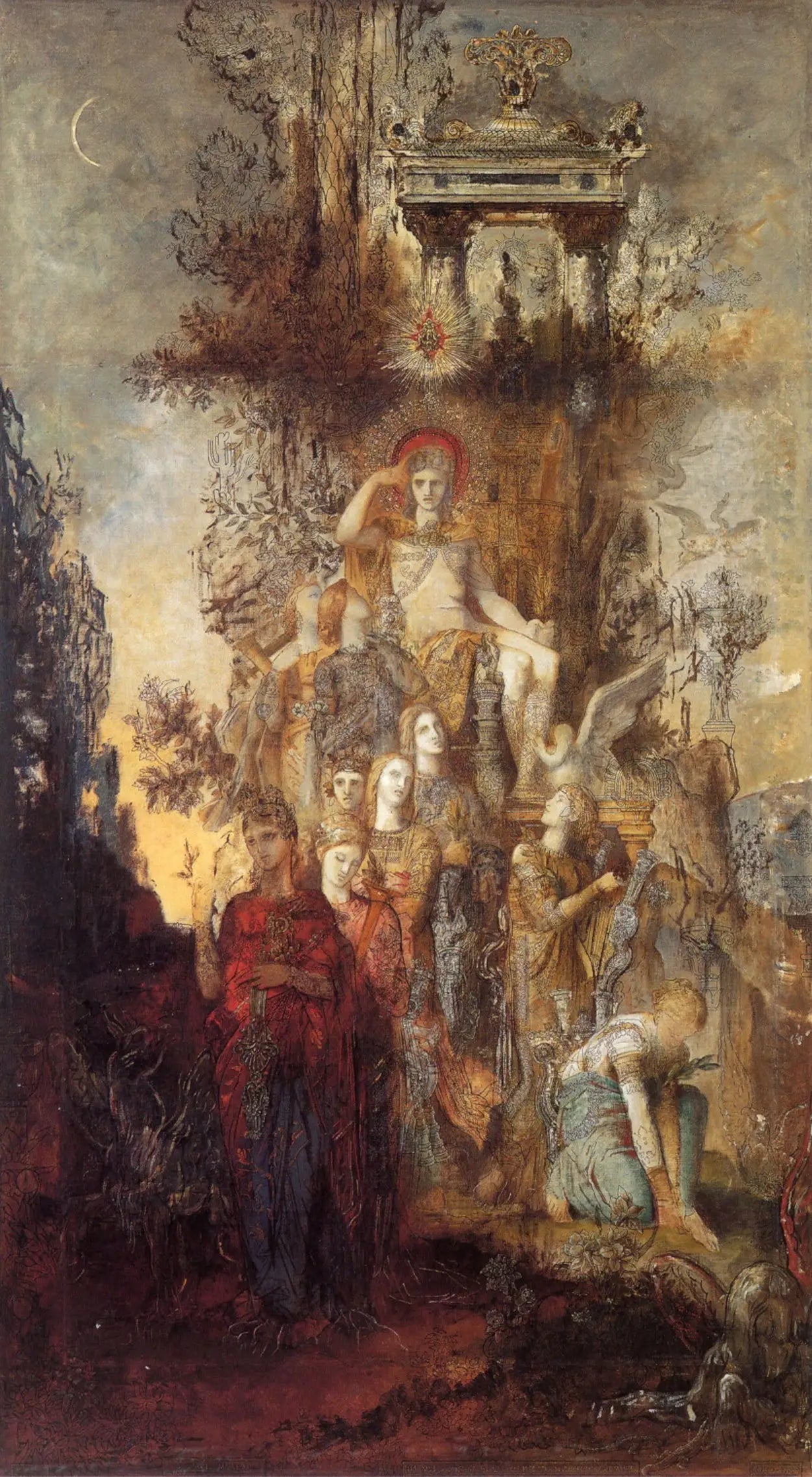 Les Muses quittent Apollon, leur père, pour aller éclairer le monde - Gustave Moreau image 1 reproduction de peinture à l’huile