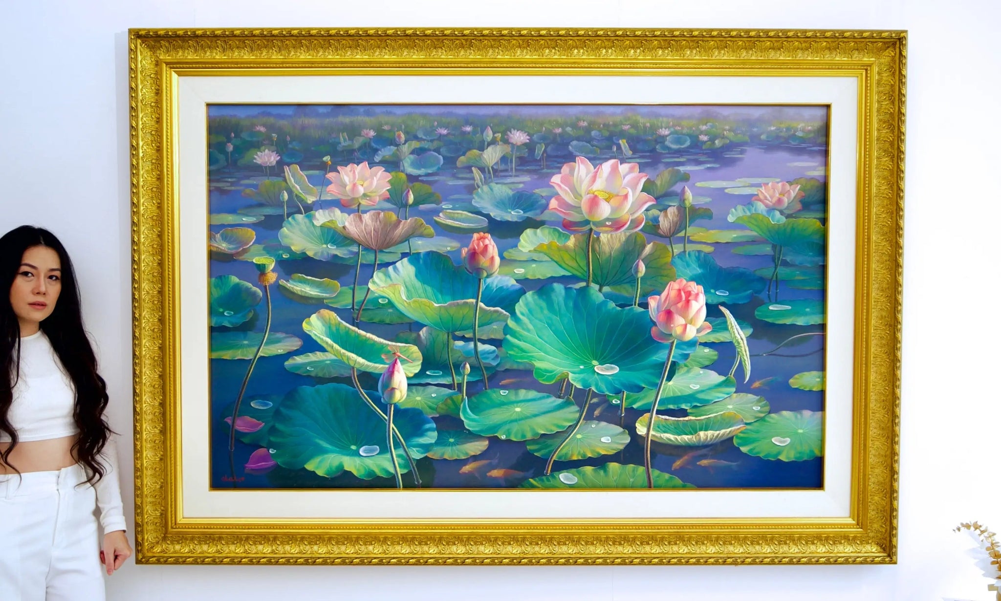 Les Nénuphars II | 160 x 100 cm image 2 copie peinte à la main à l’huile