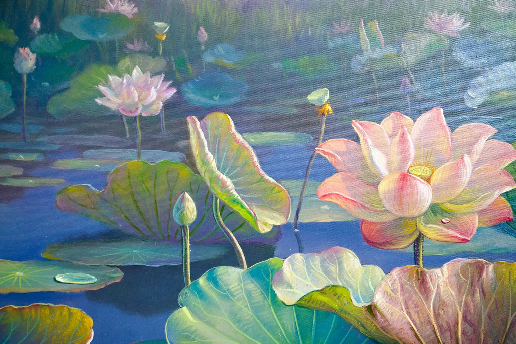Les Nénuphars II | 160 x 100 cm image 8 reproduction artisanale de tableau