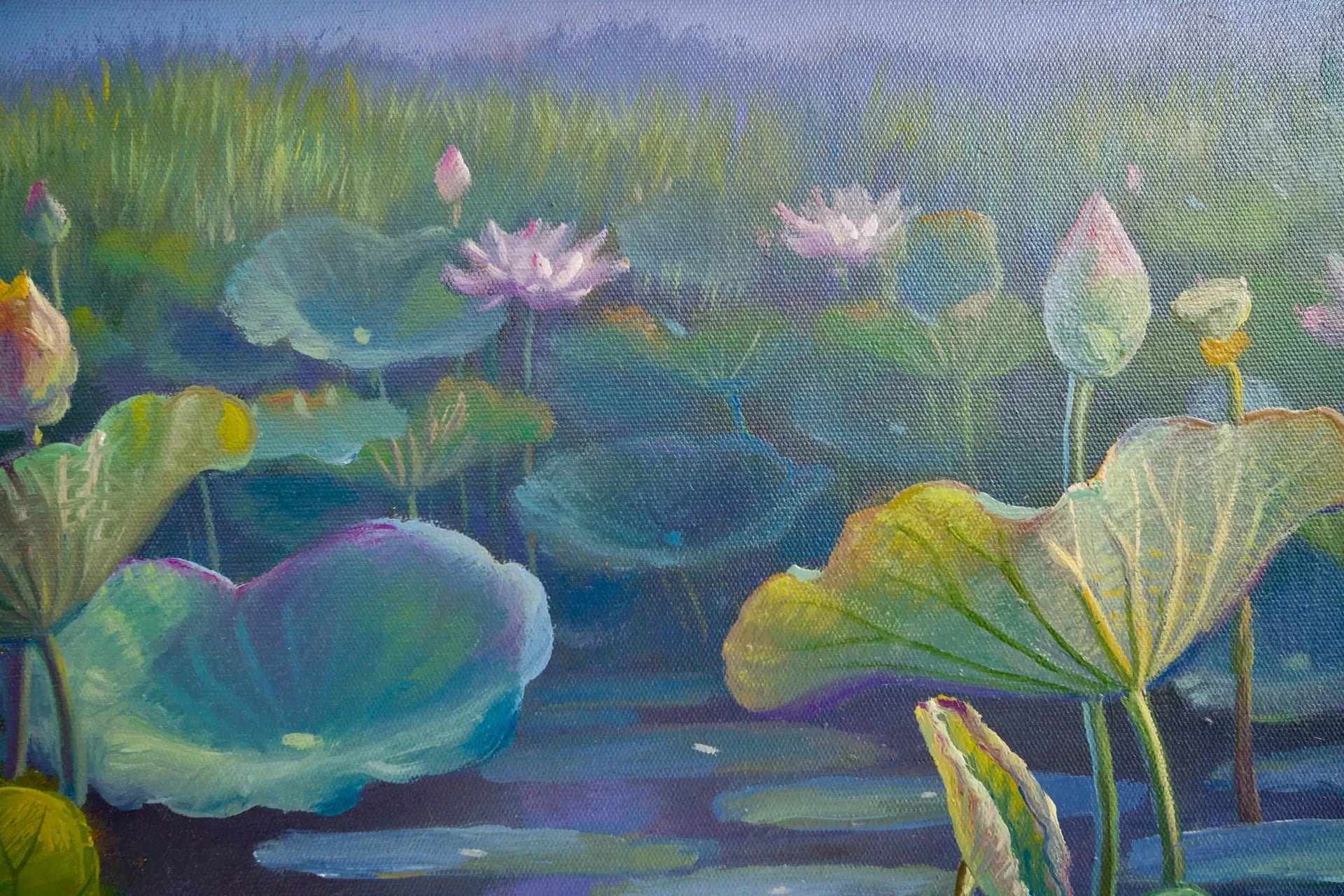 Les Nénuphars II | 160 x 100 cm image 9 copie peinte à la main à l’huile