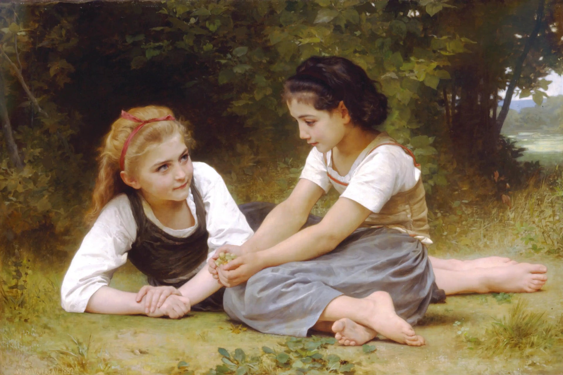 Les Noisettes - Bouguereau image 1 reproduction d’œuvre d’art à l’huile