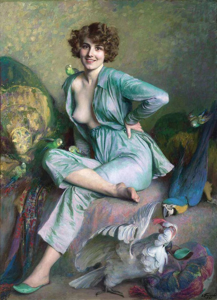 Les oiseaux familiers - Émile Friant image 1 copie de tableau peinte à la main