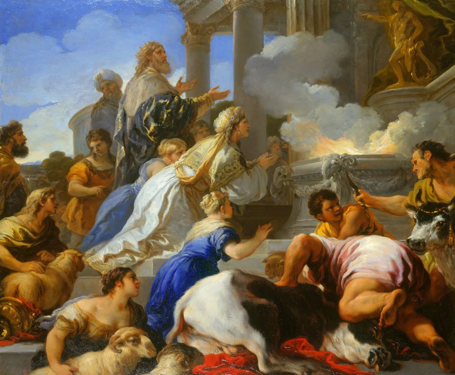 Les parents de Psyché offrent un sacrifice à Apollon - Luca Giordano image 1 tableau peint à l’huile sur toile