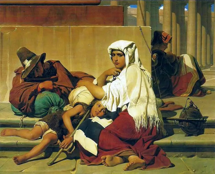 Les pèlerins à Rome - Paul Delaroche image 1 reproduction artisanale de tableau