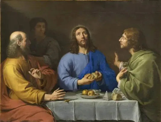Les pèlerins d'Emmaüs - Philippe de Champaigne image 1 reproduction artisanale de tableau