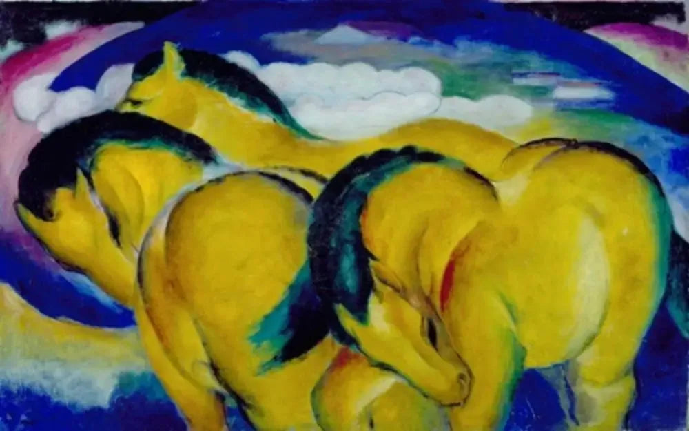 Les Petits Chevaux jaunes - Franz Marc image 1 reproduction d’œuvre d’art à l’huile