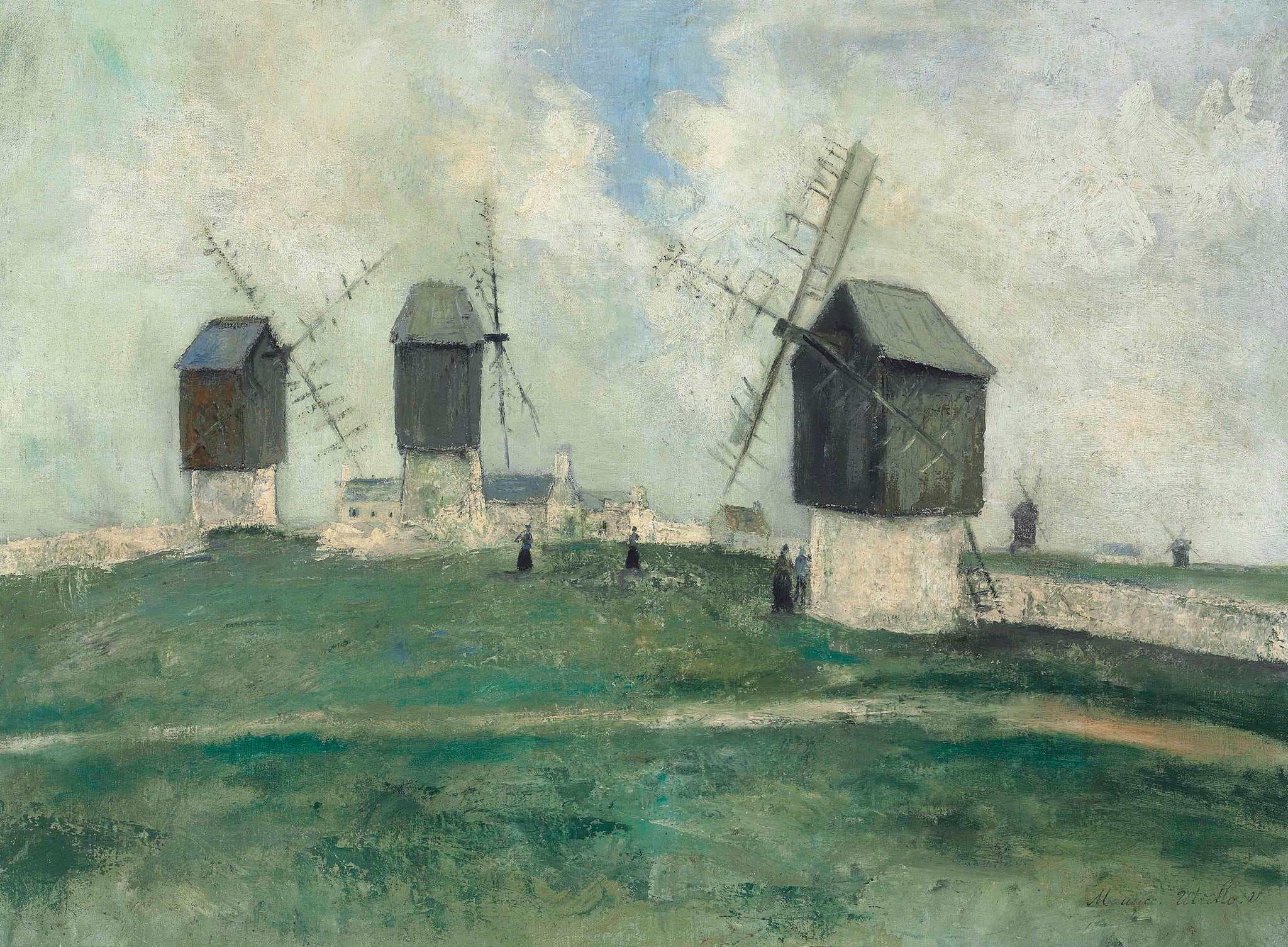 Les petits moulins à l'île d'Ouessant - Maurice Utrillo image 1 reproduction d’œuvre d’art à l’huile