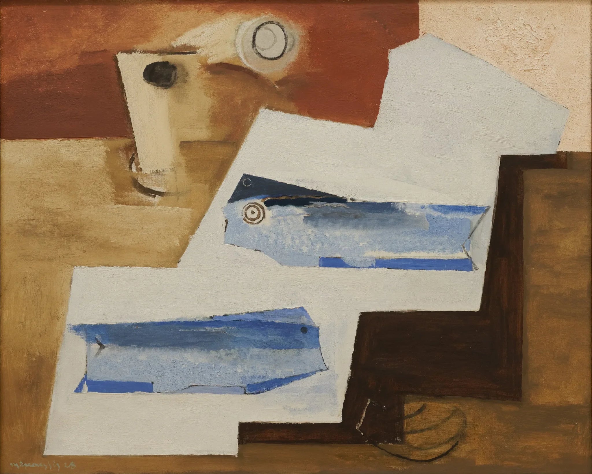 Les poissons bleus - Louis Marcoussis image 1 reproduction artisanale de tableau