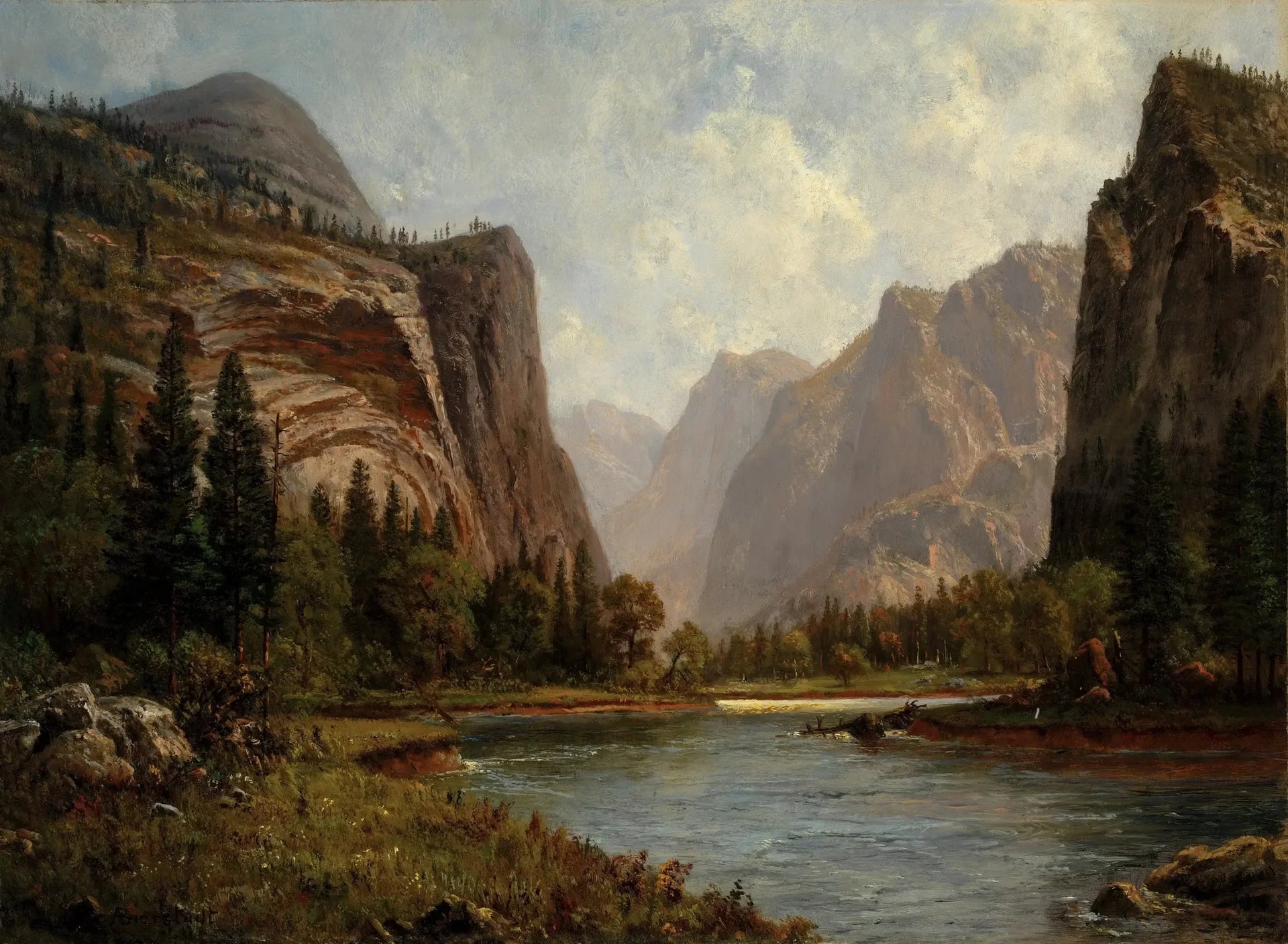 Les portes du Yosemite - Albert Bierstadt image 1 copie peinte à la main à l’huile