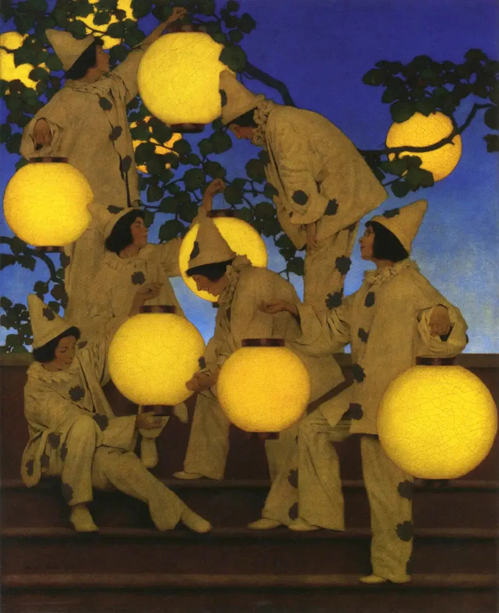Les porteurs de lanternes - Maxfield Parrish image 1 copie de tableau peinte à la main