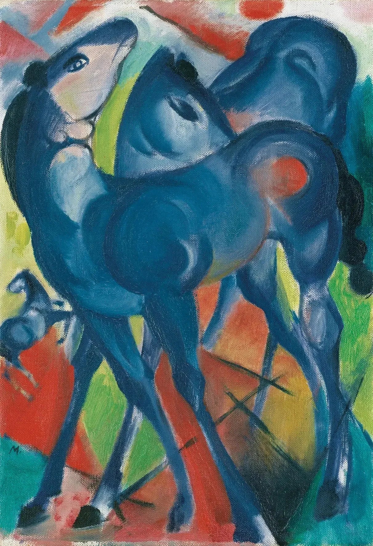 Les poulains bleus - Franz Marc image 1 copie de tableau peinte à la main