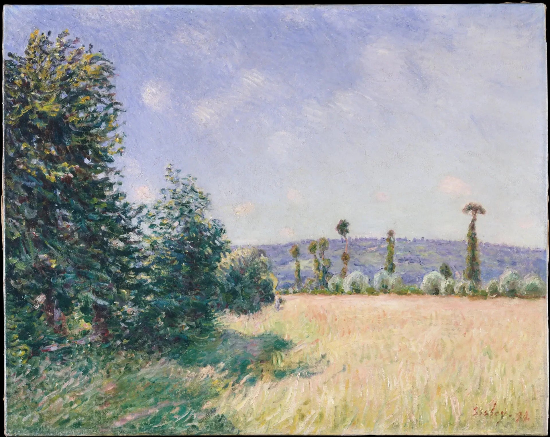 Les Prairies de Sahurs dans le soleil du matin - Alfred Sisley image 1 reproduction artisanale de tableau