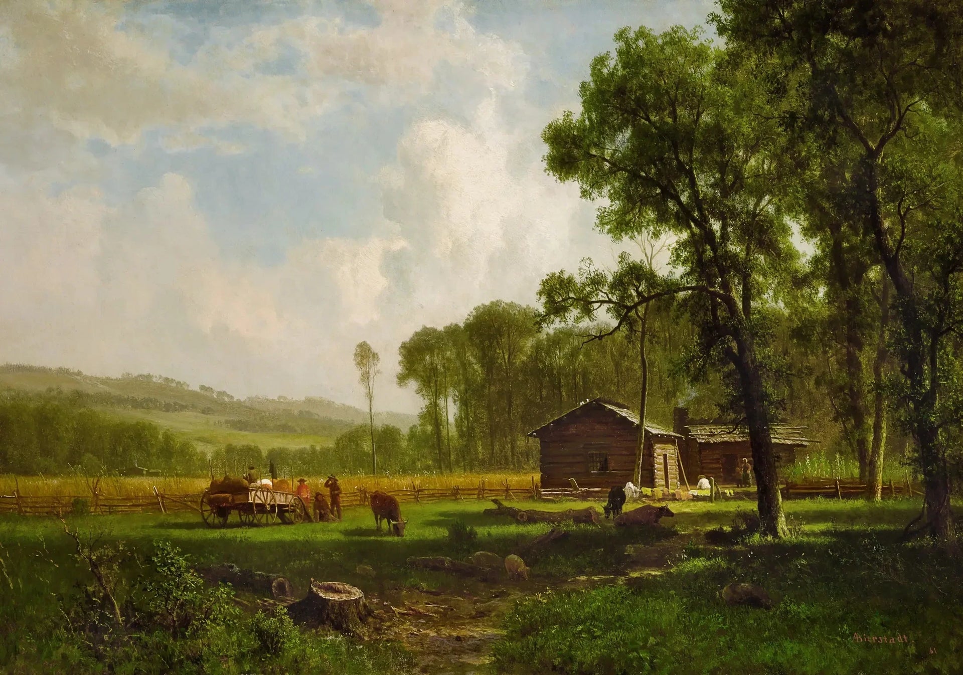 Les premiers colons - Albert Bierstadt image 1 copie de tableau peinte à la main