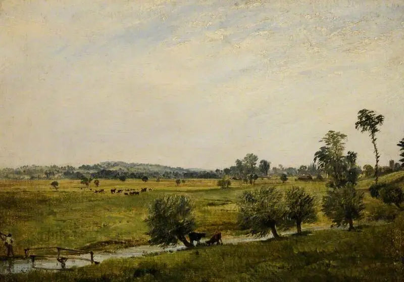Les prés humides, Salisbury, Wiltshire - John Constable image 1 reproduction de peinture à l’huile
