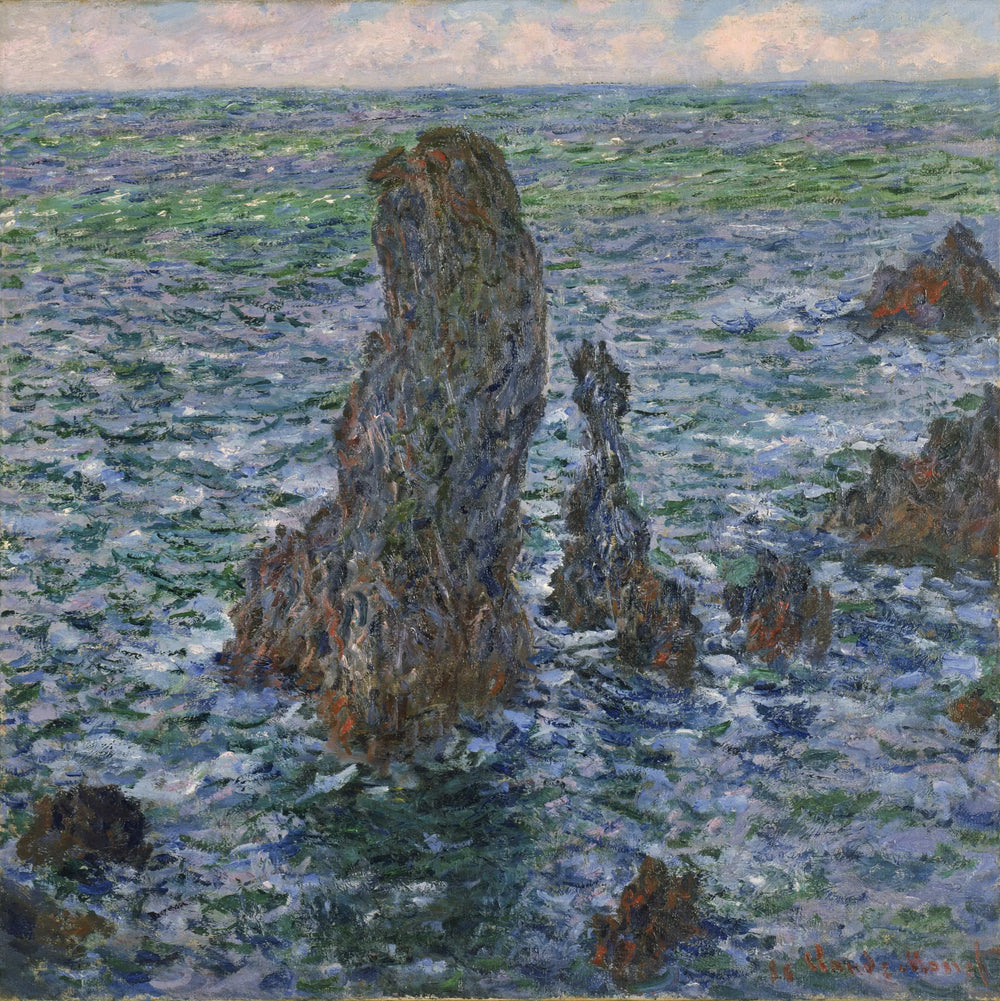 Reproduction du tableau « Les pyramides de Port Coton - Claude Monet » par Alpha Reproduction en peinture à l’huile
