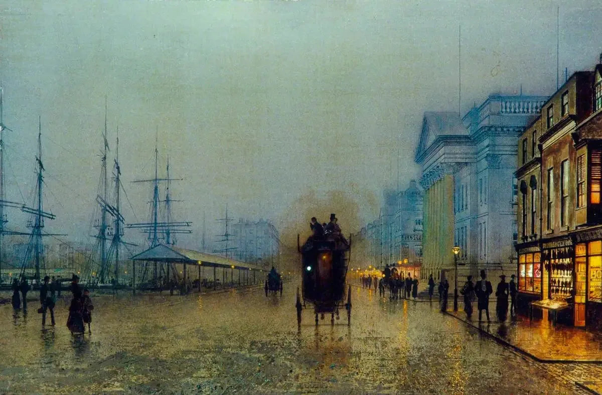 Les quais de Liverpool - John Atkinson Grimshaw image 1 reproduction artisanale de tableau