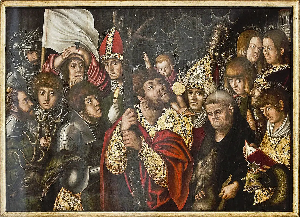 Les quatorze aides dans le besoin - Lucas Cranach the Elder image 1 tableau peint à l’huile sur toile