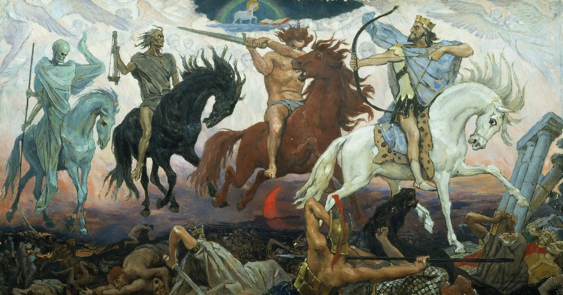 Les Quatre Cavaliers de l'Apocalypse - Viktor Vasnetsov image 1 reproduction artisanale de tableau