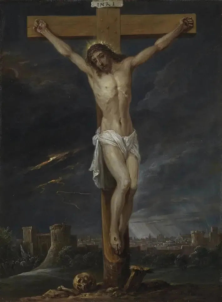 Les quinze secrets du rosaire : le Christ en croix - David Teniers le Jeune image 1 tableau peint à l’huile sur toile