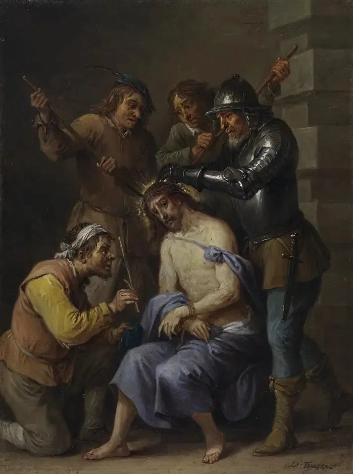 Les quinze secrets du rosaire : le couronnement d'épines du Christ - David Teniers le Jeune image 1 reproduction d’œuvre d’art à l’huile