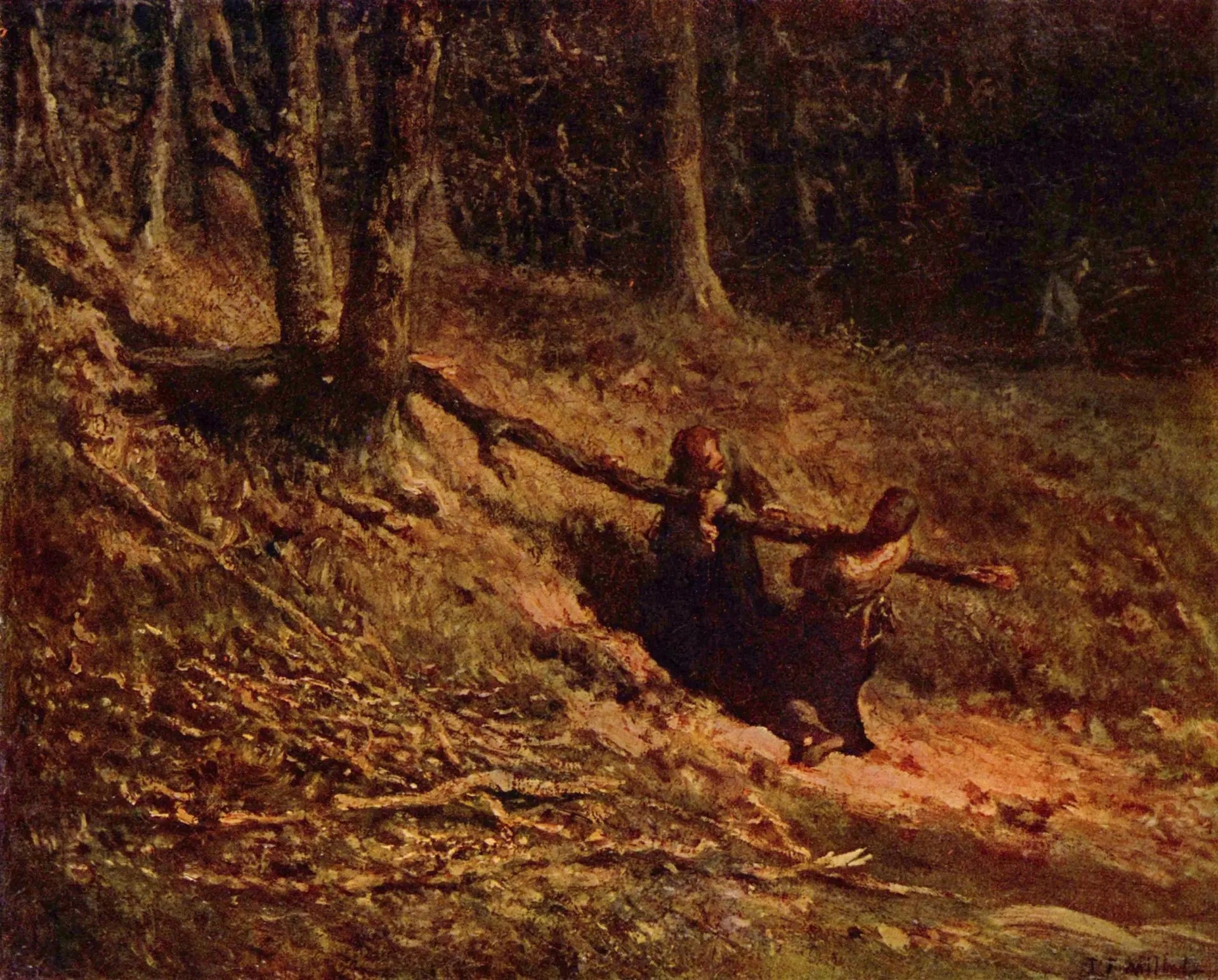 Les rameurs de bois - Jean-François Millet image 1 reproduction de peinture à l’huile