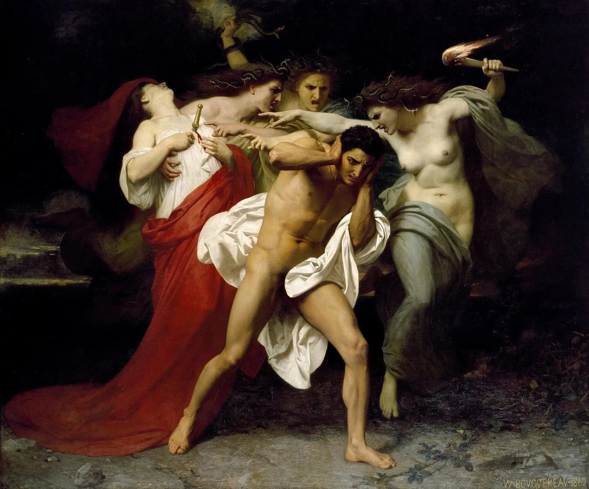 Les Remords - Bouguereau image 1 tableau peint à l’huile sur toile