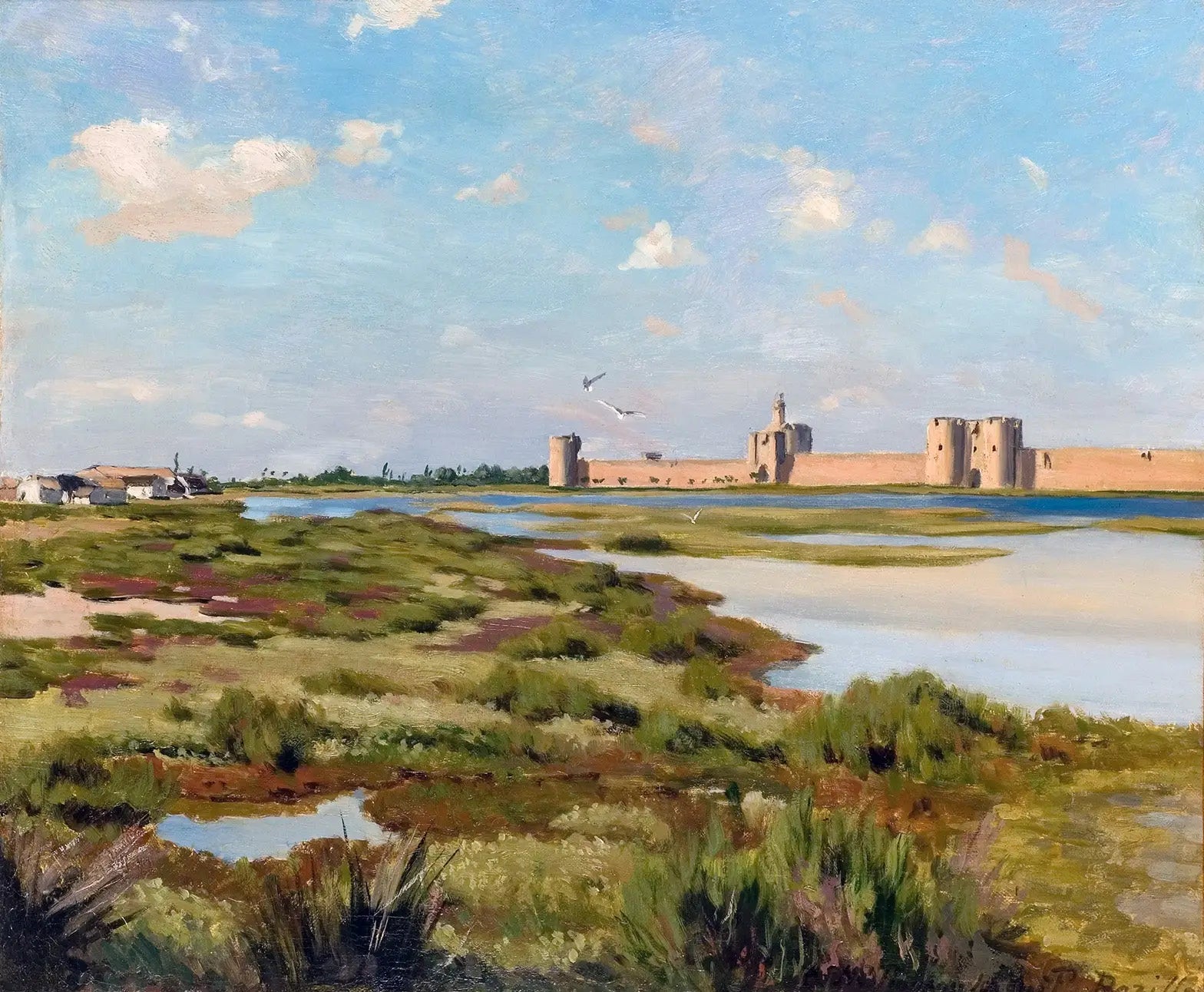 Les Remparts d'Aigues-Mortes - Frédéric Bazille image 1 copie de tableau peinte à la main