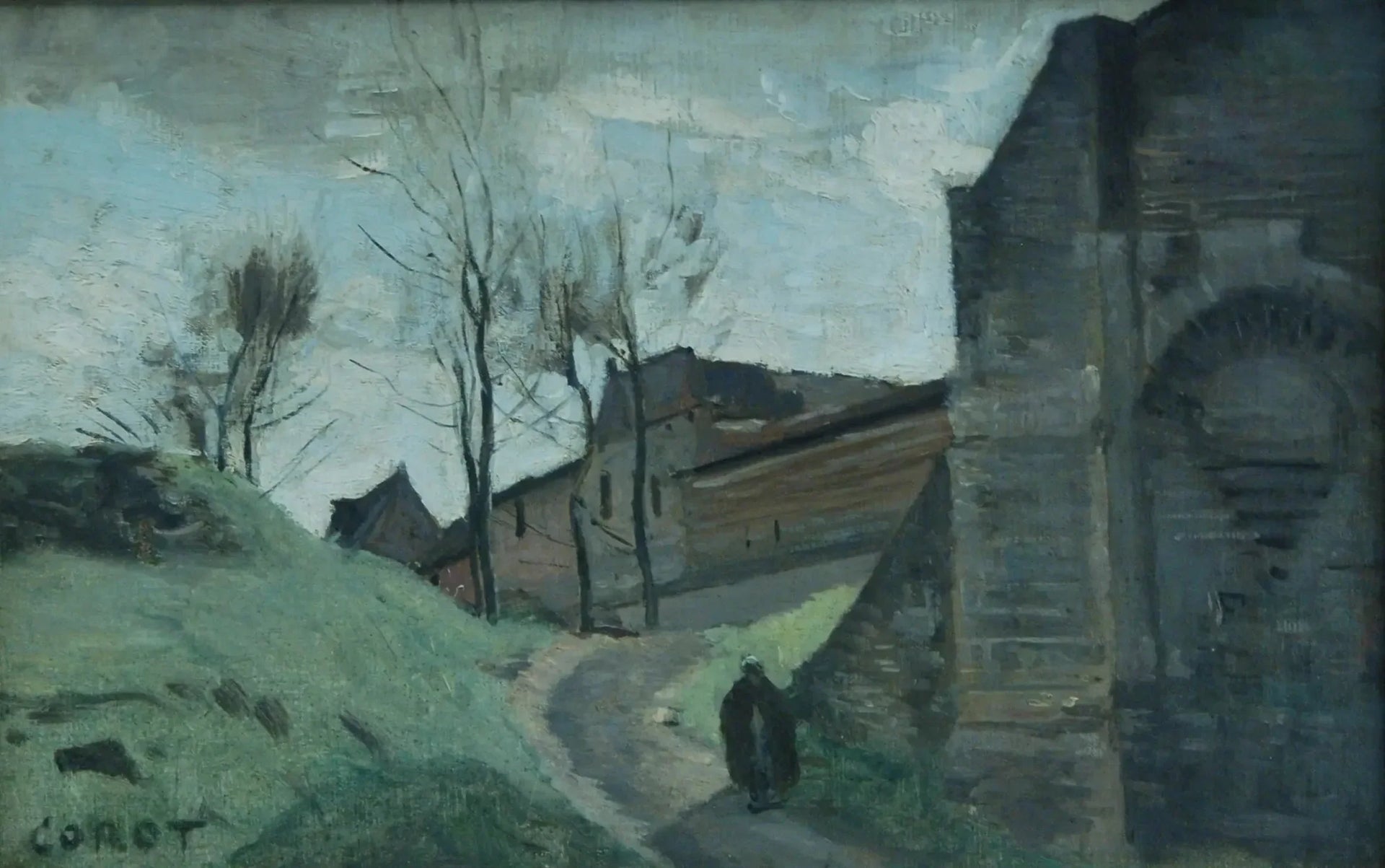 Les remparts d'Arras. Porte Saint-Michel - Jean-Baptiste Camille Corot image 1 tableau peint à l’huile sur toile