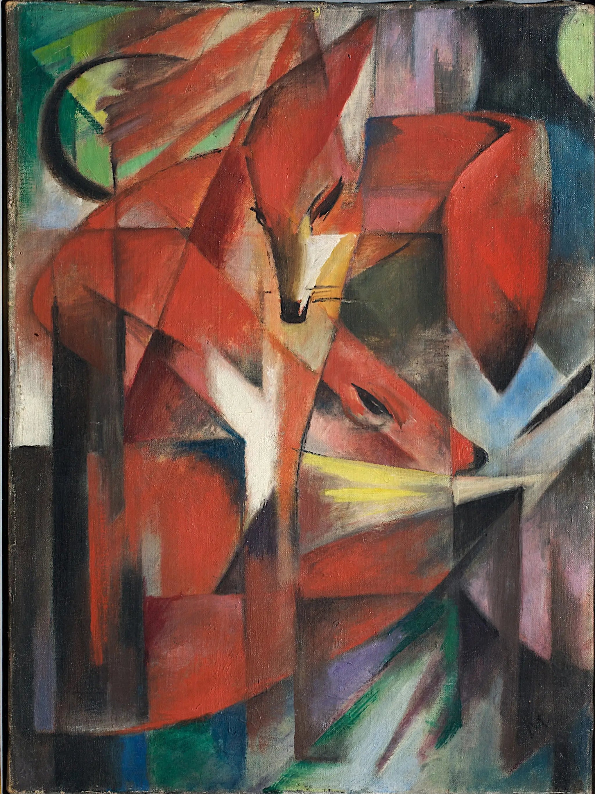 Les renards - Franz Marc image 1 copie peinte à la main à l’huile