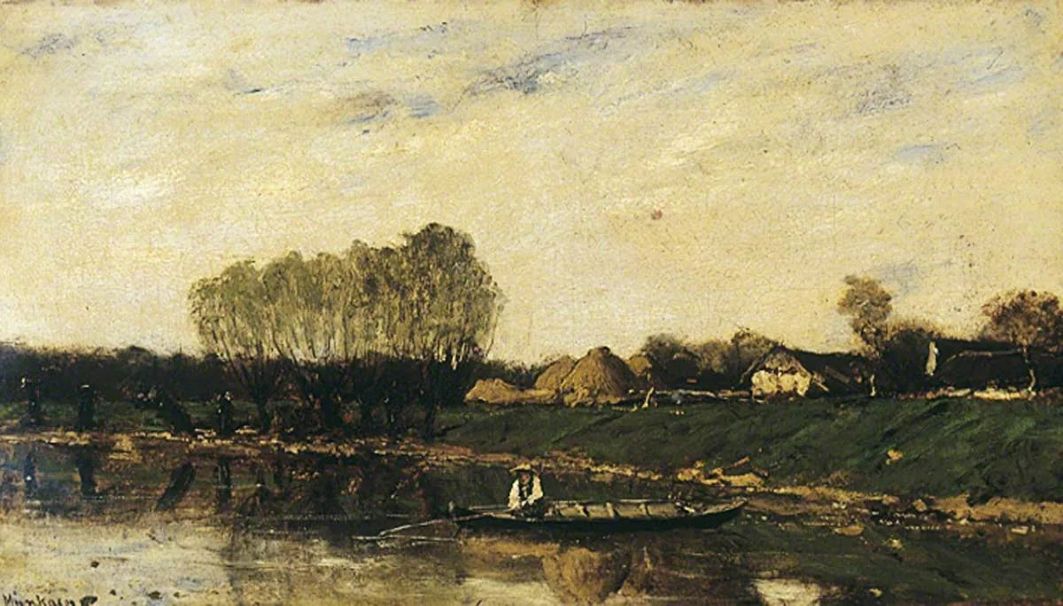 Les rives d'une rivière - Mihály Munkácsy image 1 copie peinte à la main à l’huile