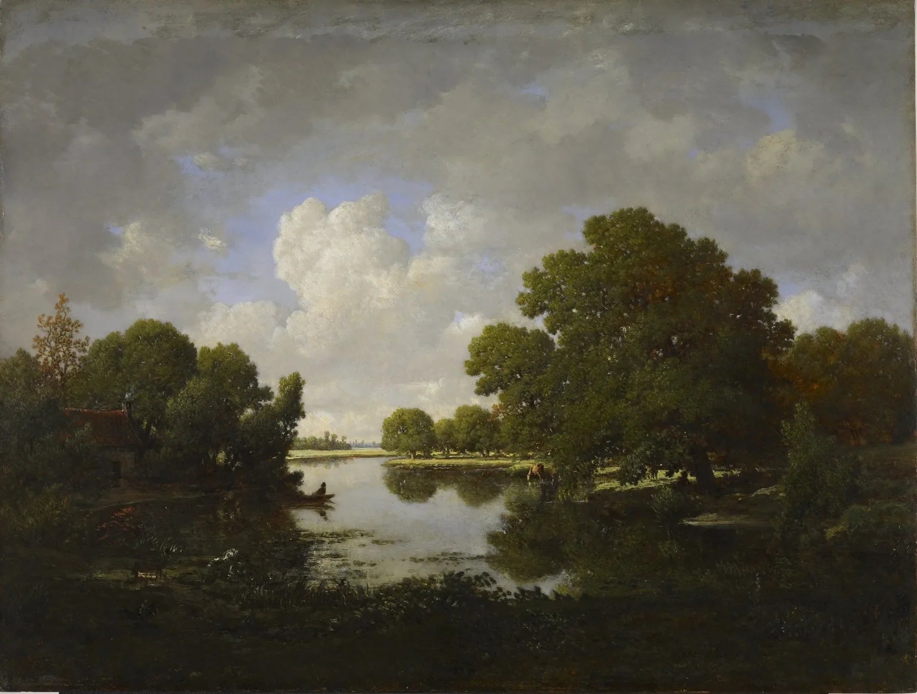 Les rives de la rivière Bouzanne - Théodore Rousseau image 1 reproduction artisanale de tableau