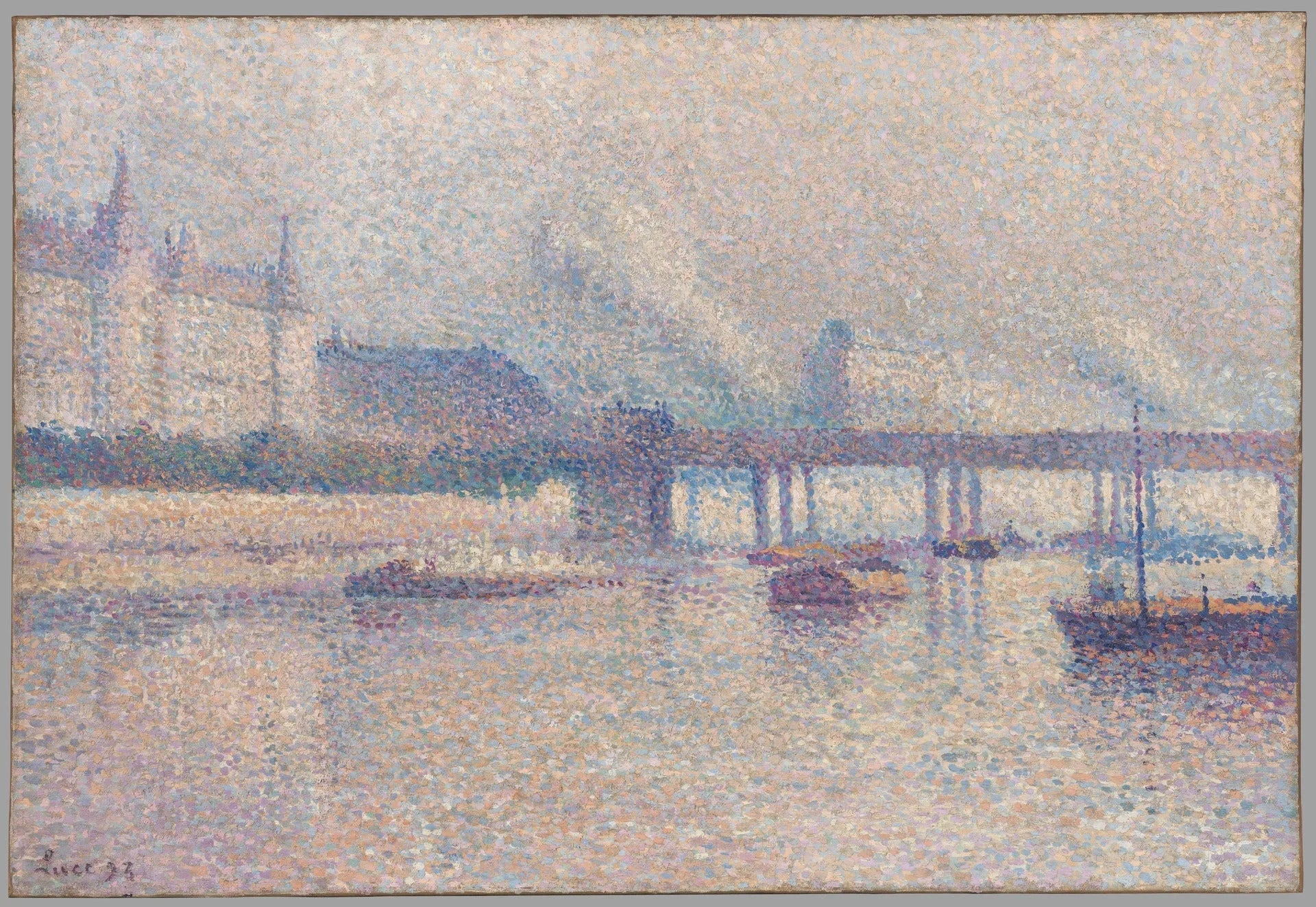 Les rives de la Seine à Paris - Maximilien Luce image 1 copie de tableau peinte à la main