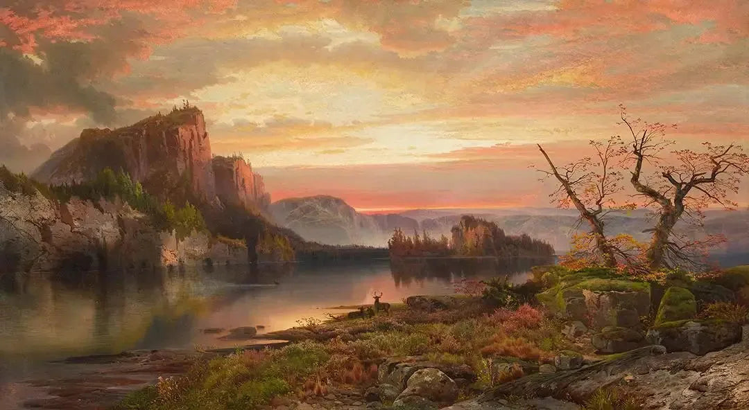 Les rives du lac Supérieur - Thomas Moran image 1 reproduction d’œuvre d’art à l’huile