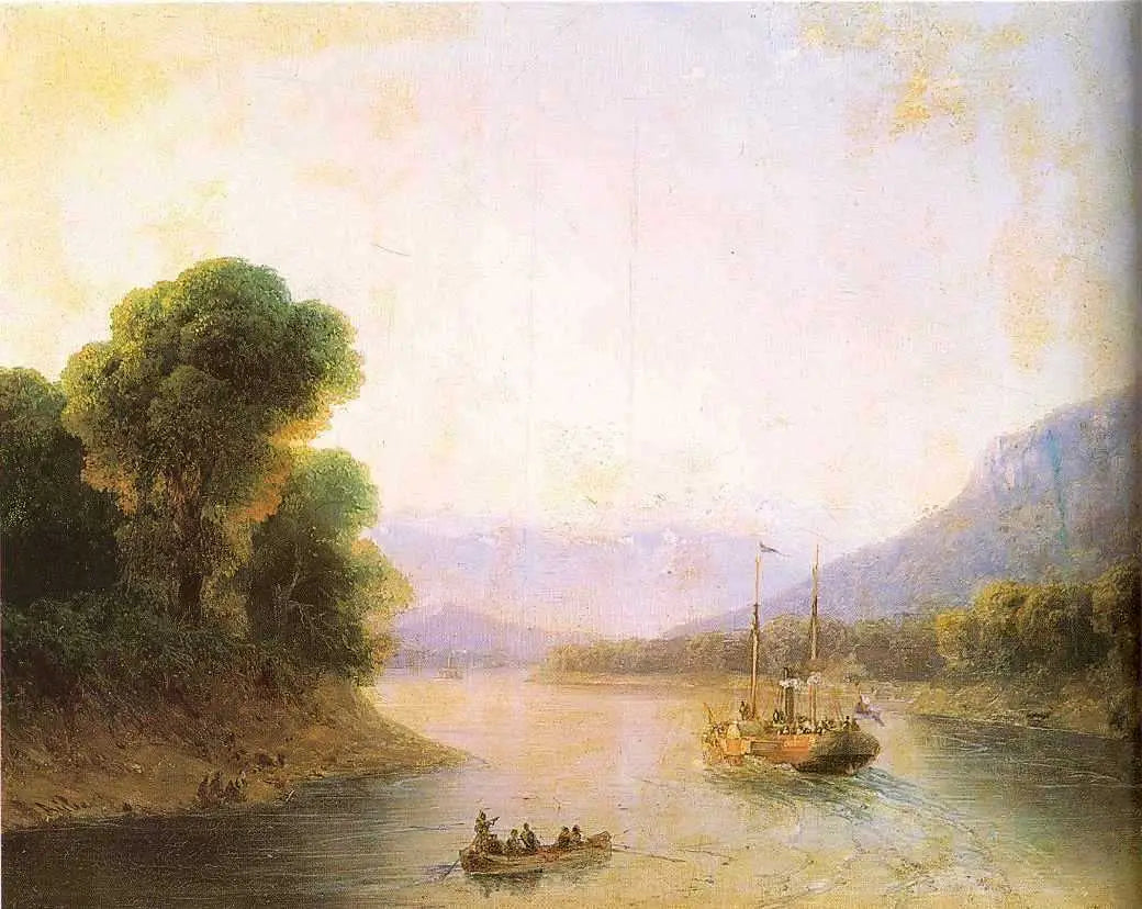 Les rivières fluviales en Géorgie - Ivan Aïvazovski image 1 reproduction d’œuvre d’art à l’huile