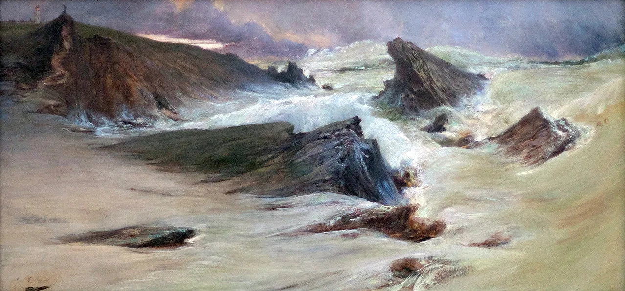 Les rochers à Belle-Île, temps gris - Georges Clairin image 1 reproduction artisanale de tableau