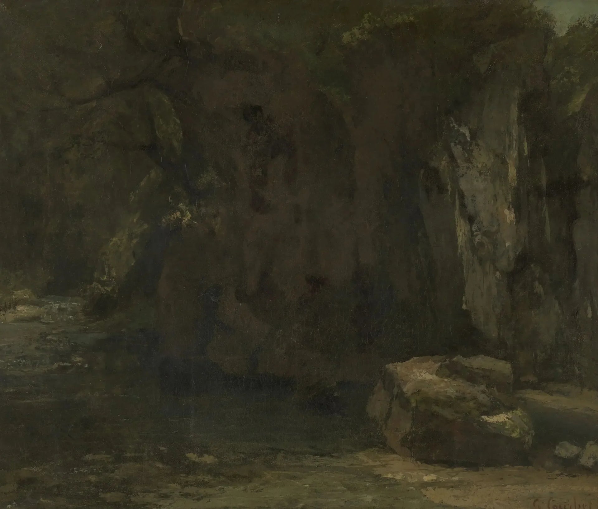 Les rochers de la Loue - Gustave Courbet image 1 copie peinte à la main à l’huile