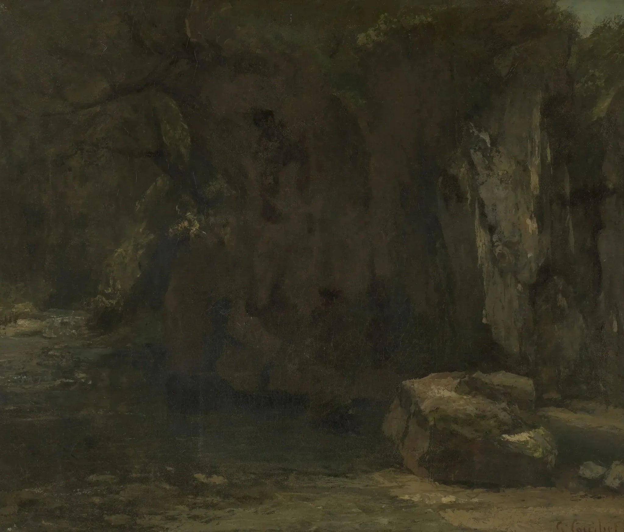 Les rochers de la Loue - Gustave Courbet image 1 copie peinte à la main à l’huile