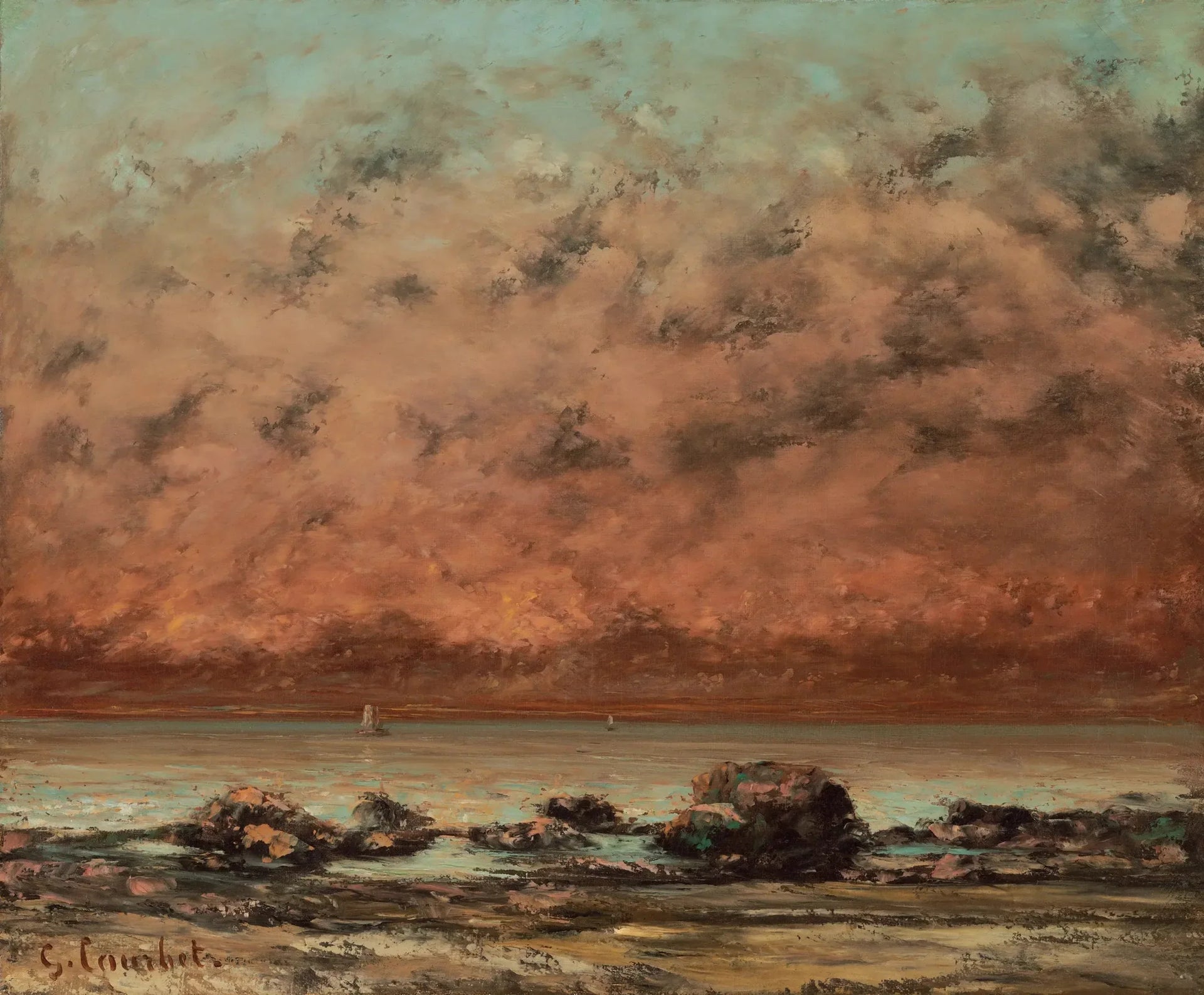 Les Roches Noires de Trouville - Gustave Courbet image 1 reproduction artisanale de tableau