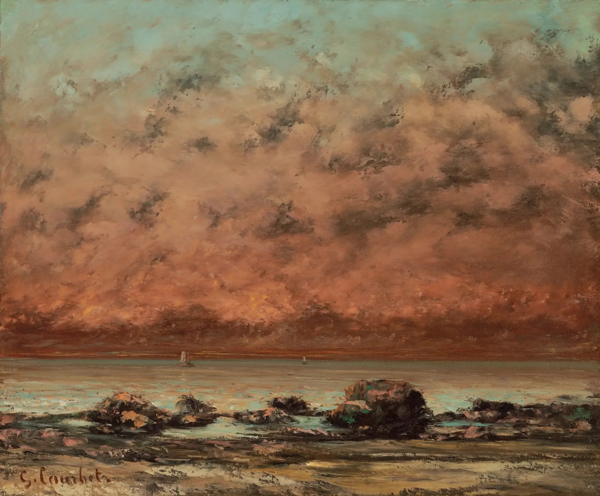 Les Roches Noires de Trouville - Gustave Courbet image 1 reproduction artisanale de tableau