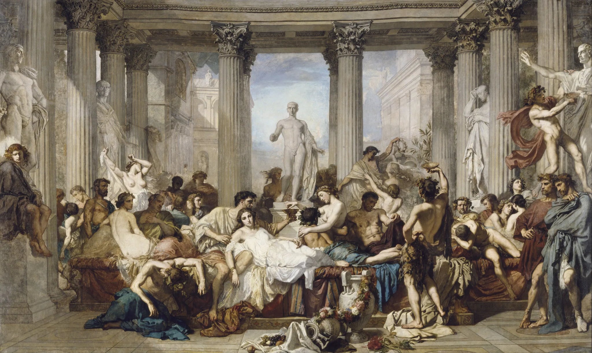 Les Romains de la décadence - Thomas Couture image 1 tableau peint à l’huile sur toile