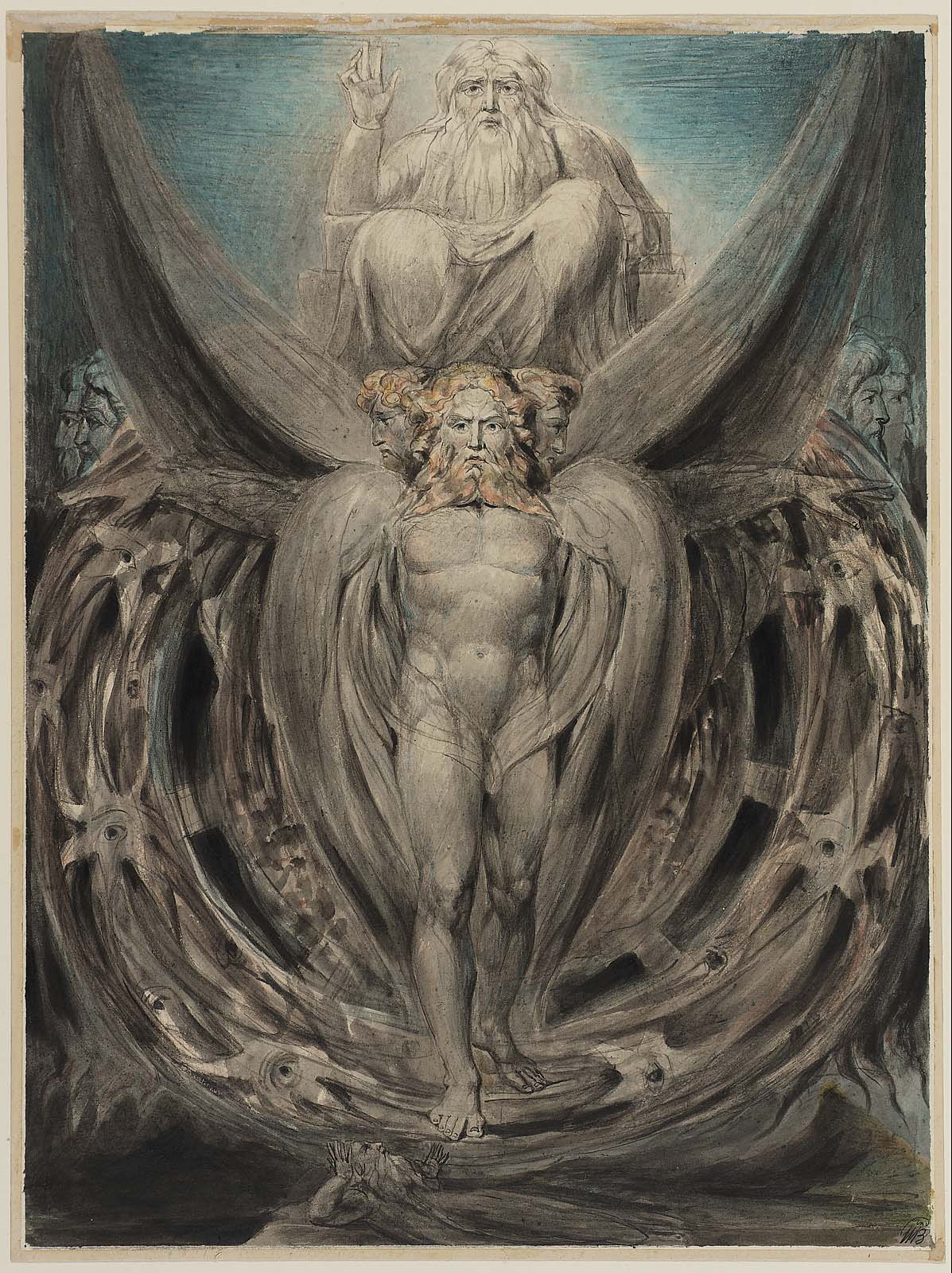 Les roues d'Ézéchiel - William Blake image 1 copie de tableau peinte à la main