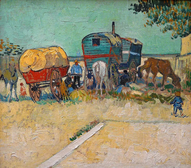 Les Roulottes, campement de bohèmes aux environs d'Arles - Vincent van Gogh