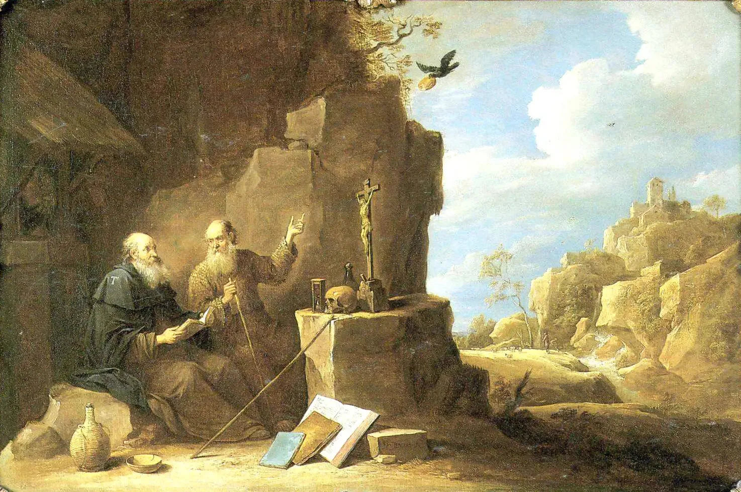 Les saints Paul et Antoine - David Teniers le Jeune image 1 reproduction réalisée par Alpha Reproduction