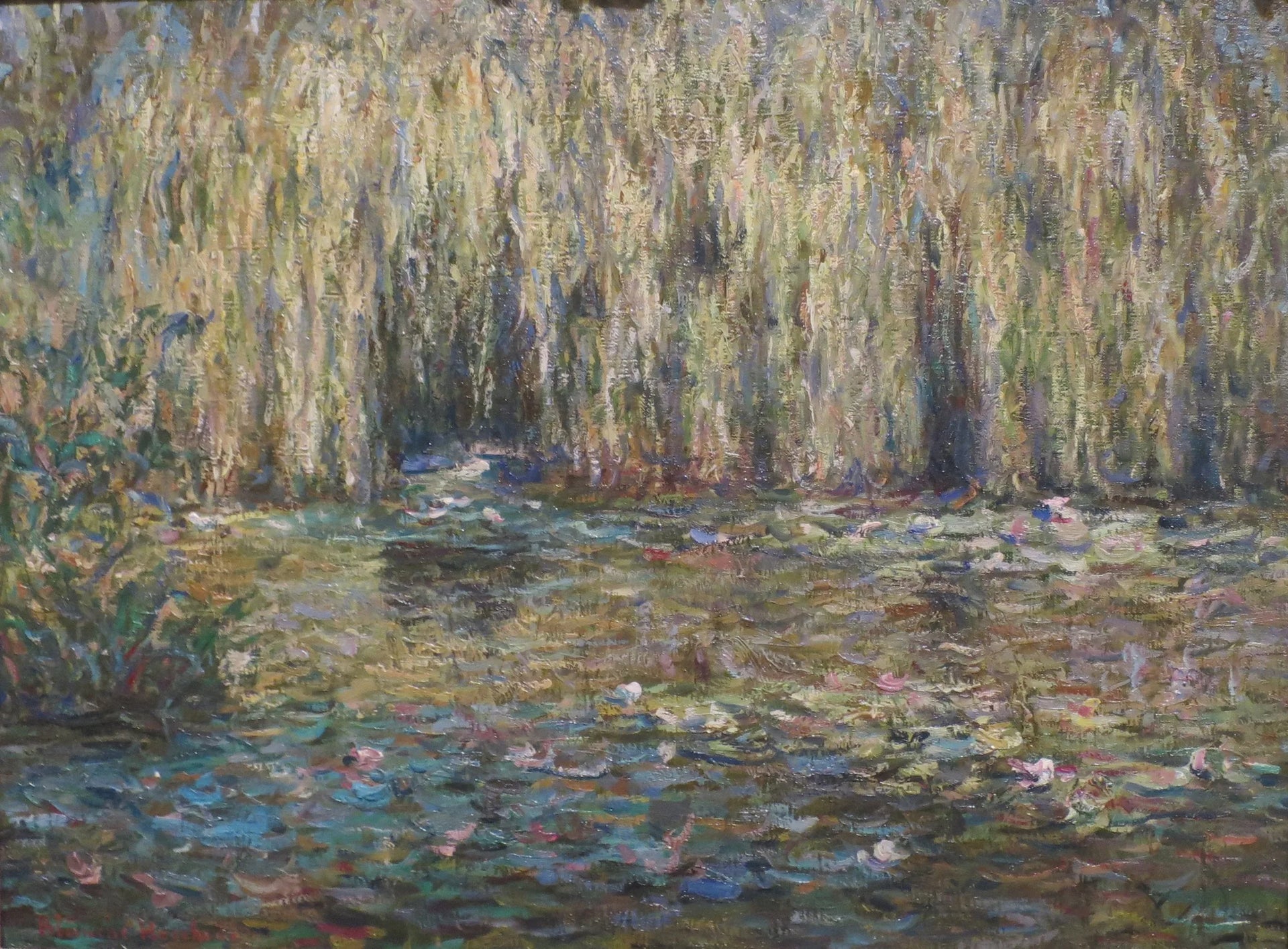 Les saules pleureurs sur l'étang aux nénuphars à Giverny - Blanche Hoschedé Monet image 1 copie de tableau peinte à la main