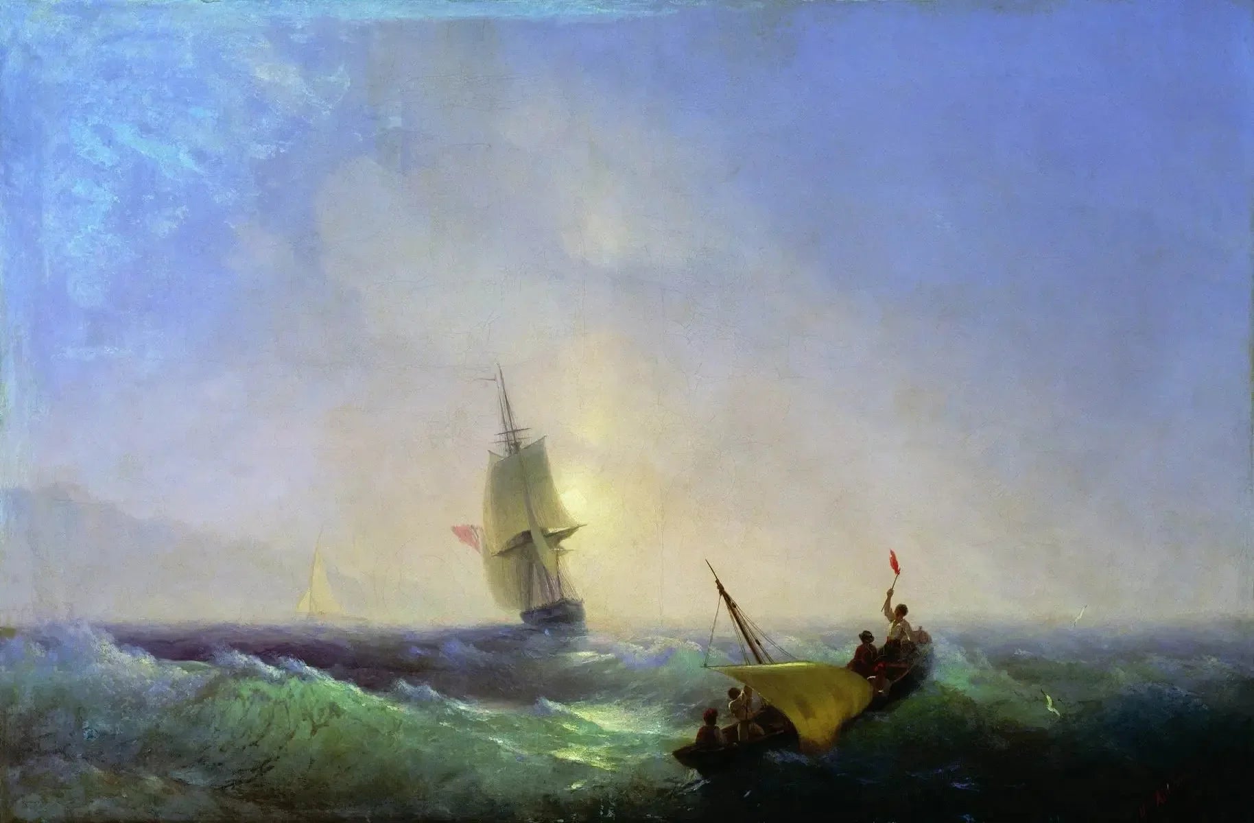 Les sauveteurs du naufrage - Ivan Aïvazovski image 1 reproduction de peinture à l’huile